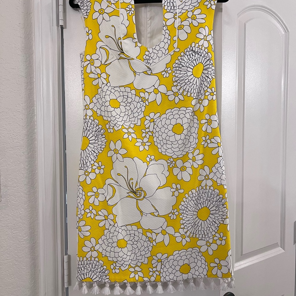 Trina Turk yellow and white floral dress. Size 2.